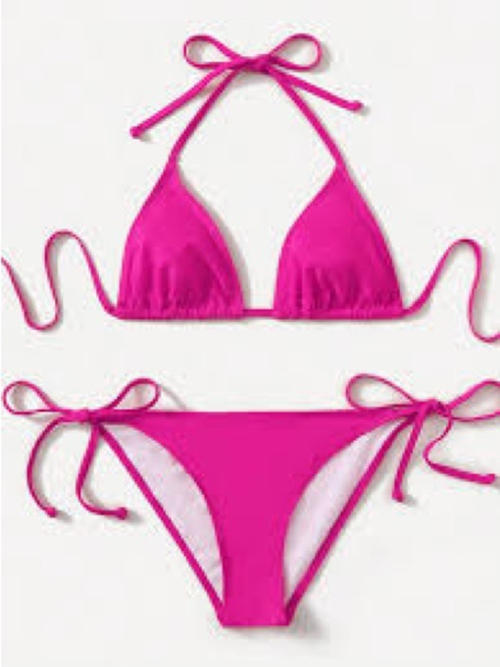 Women’s ' Hot Pink Tie-Side Bikini Swim Set -